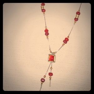 Silver and gold drop necklace